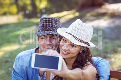 Cute couple taking a selfie