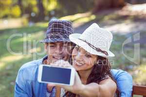 Cute couple taking a selfie