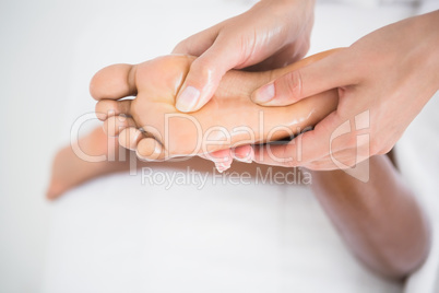 Pretty woman enjoying a foot massage