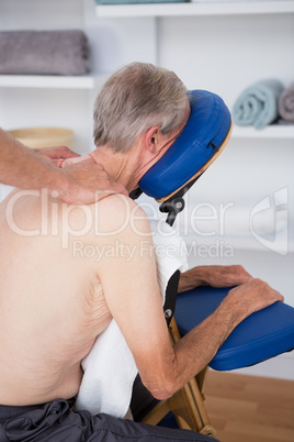 Man having back massage