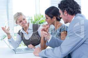 Business people in discussion in an office