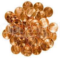 Retro look Dollar coins 1 cent wheat penny cent