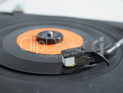 Vinyl record on turntable