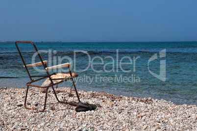 Forgotten beach chair since last summer