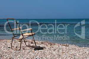 Forgotten beach chair since last summer