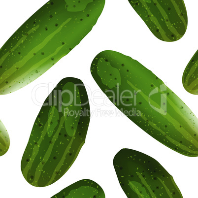Fresh cucumbers seamless pattern