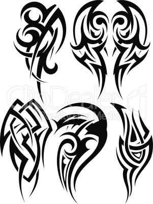 Set of tribal tattoos