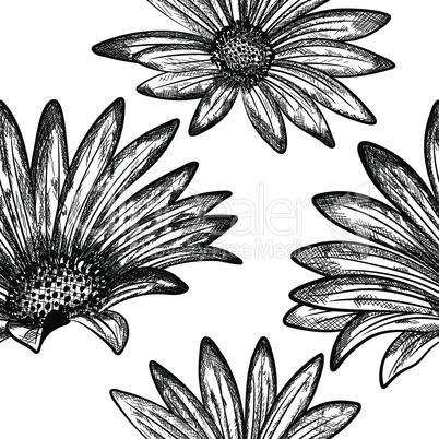 Doodle floral seamless vector pattern