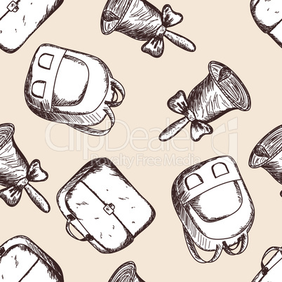 Back to school seamless doodle pattern