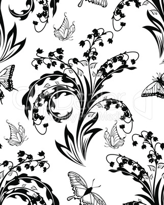 Seamless vector floral pattern.