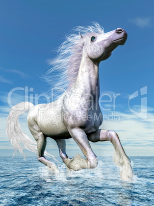 White horse freedom - 3D render