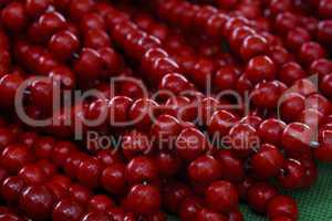 bright red beads