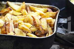 juicy fried potatoes
