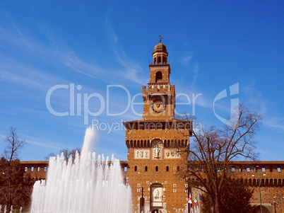 Retro look Castello Sforzesco Milan