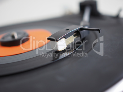 Vinyl record on turntable