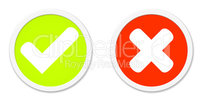 Buttons rot grün Zustimmen oder ablehnen