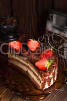 Tiramisu with strawberries