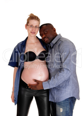 Pregnant woman with her African man.