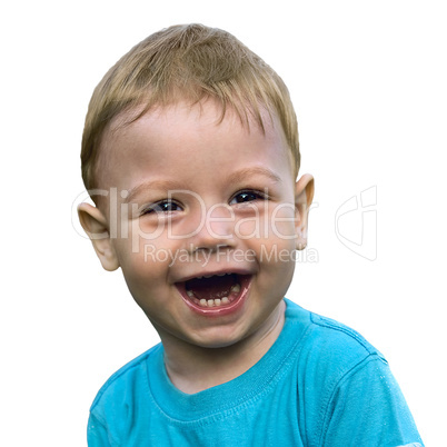 smiling little boy isolated on white background