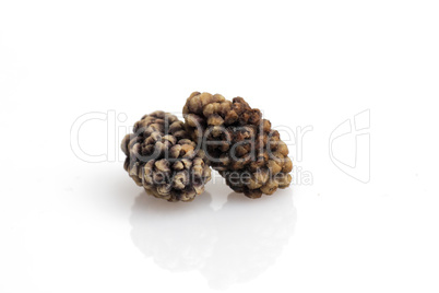 dried mulberry isolated