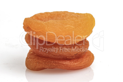 Dried apricots isolated