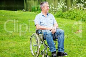 Man with wheelchair in the park
