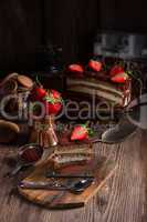 Tiramisu with strawberries
