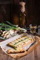 Asparagus tart with feta cheese