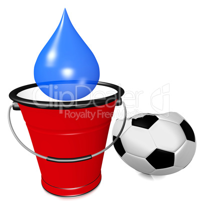 Tears bucket and broken soccer