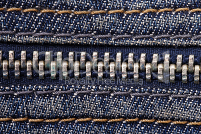 Jeans zipper close up