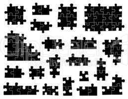 Set of different puzzle pieces
