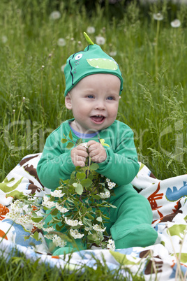 Beautiful blue-eyed baby