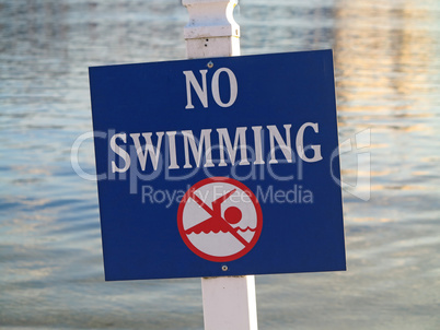 No Swimming Sign