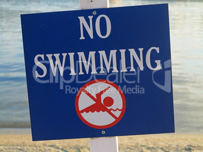 No Swimming Sign