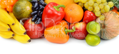 fruit and vegetable isolated on white background