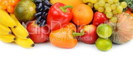 fruit and vegetable isolated on white background