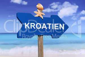 Kroatien mit Strand und Meer in den Ferien im Sommer