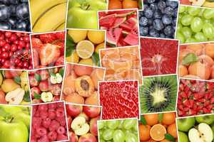 Vegan und vegetarisch Früchte und Obst Hintergrund mit Apfel, O