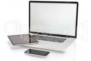modern computer devices - laptop, tablet and phone