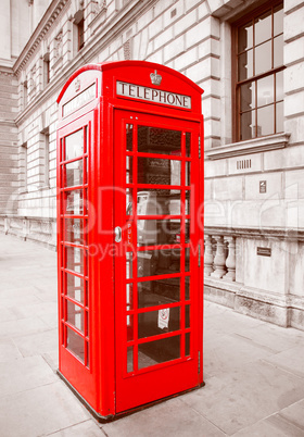 Retro look London telephone box