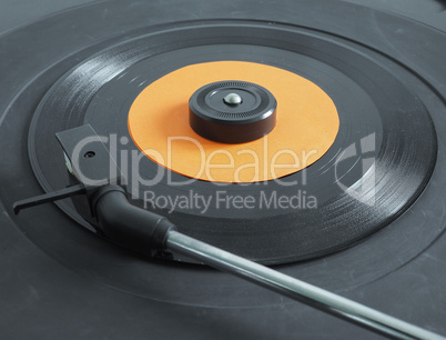 Vinyl record on turntable