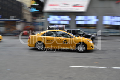 NYC taxi in movement