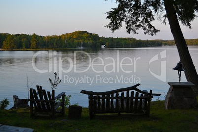 Bench by a lake