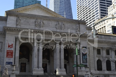 NY public library façade