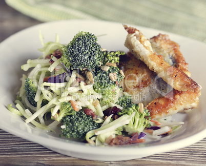 Fried Fish and Salad