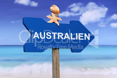 Australien mit Strand und Meer in den Ferien im Sommer