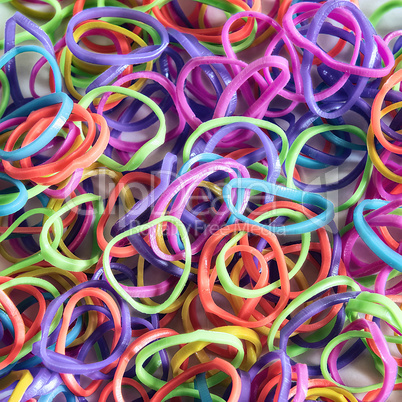 colorful rubber bands to pleteniyav as background