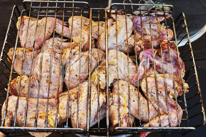 Chicken wings on the barbecue