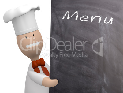 Chef with chalkboard