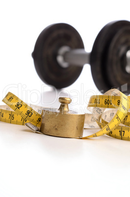 Fitness concept with a measuring tape